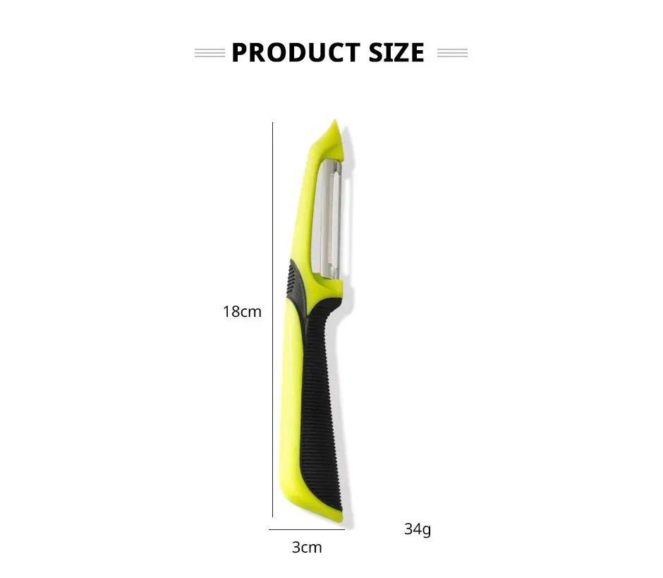 Sharp Durable Stainless Steel Peeler, Multifunctional Manual Fruit Vegetable Cutter, Ergonomic Handle Kitchen Gadget for Potato Apple Carrot Quick Peeling