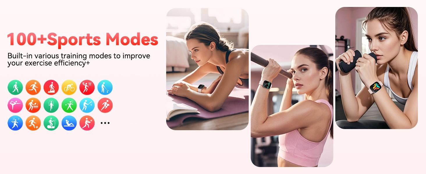 2026 Women's Smartwatch, Waterproof Smart Watch, Gift Set 1.83-inch Touchscreen Display Answer/Make Calls 100+ Sports Modes Message Alerts DIY Customizable Watch Faces Wearable Device Compatible with iPhone/Android Systems Gift for Girlfriend