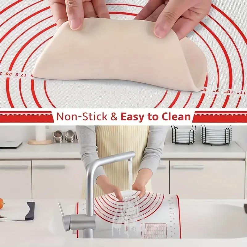 Silicone Dough Mat, Non-slip Non-stick Dough Kneading Mat, Kneading Pad, Multipurpose Baking Mat, Baking Supplies