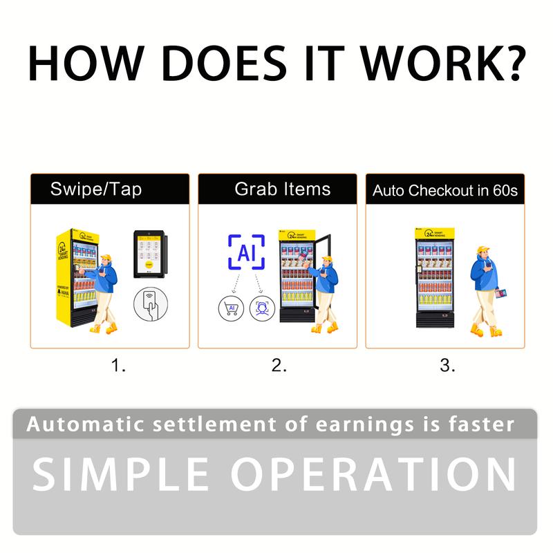 Vending Machine，HAHA Vending DC-542D Combo Vending Machine,Smart Refrigerated Beverage Vending Machine with Touch Card Reader