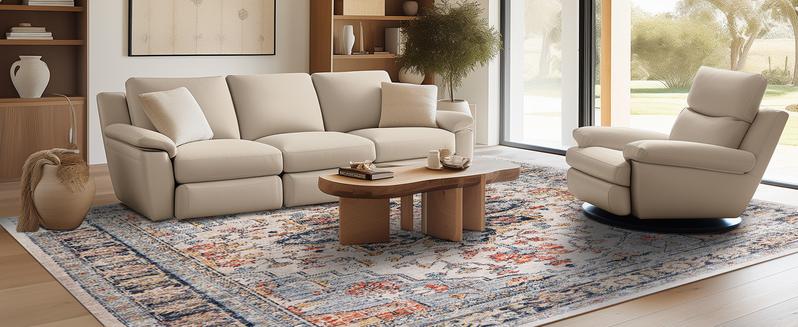 BESTSWEETIE Washable Rugs Vintage Area Rugs Boho Rugs for Living Room Carpet for Bedroom Living Room Kitchen Distressed Indoor No Pile Anti-skid Non-slip for Home Decor Decorative Floor Mat