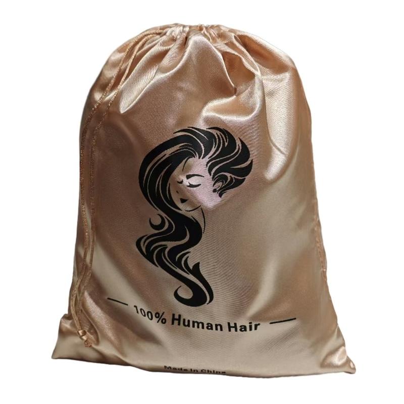 【Not for sale】Silky Bag Soft Big Hair Bag Golden Storage Bag for Wig Storage Silk Bag 1 Count