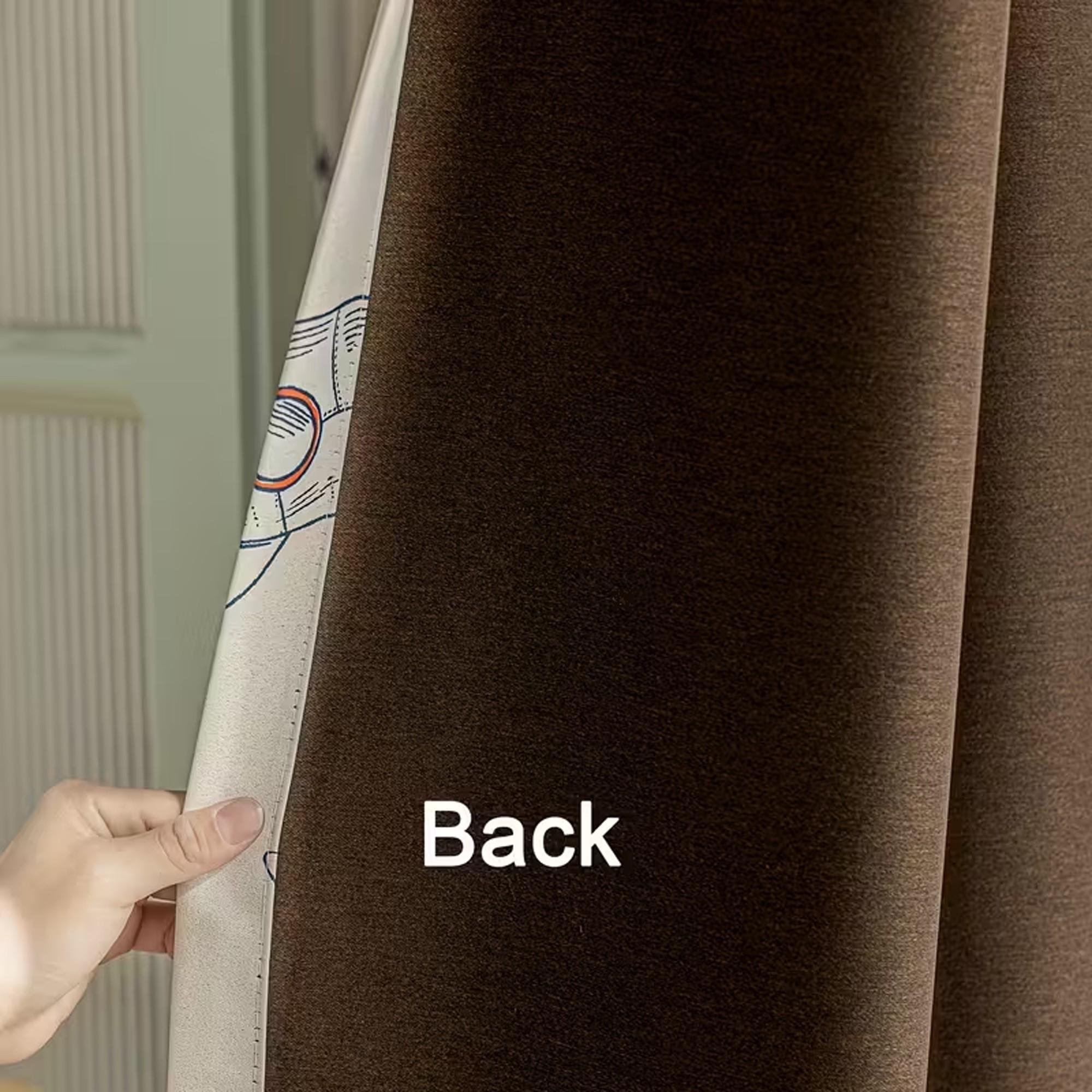 1pc Healing Space Cartoon Kids Curtain, Rocket Star Print, High Light Block, Cozy Atmosphere for Boy's Room Bedroom, Single Piece