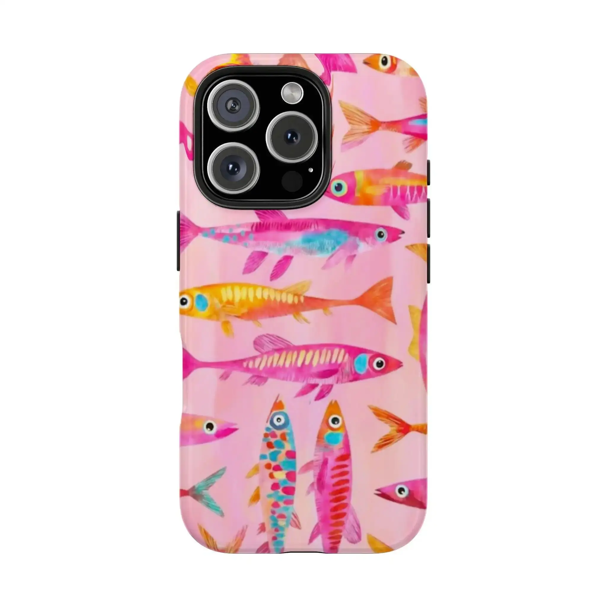 Pink Cartoon Fish Design Phone Case for iPhone 17 16 15 14 13 12 11 Pro Max, Flower Cover  for iPhone