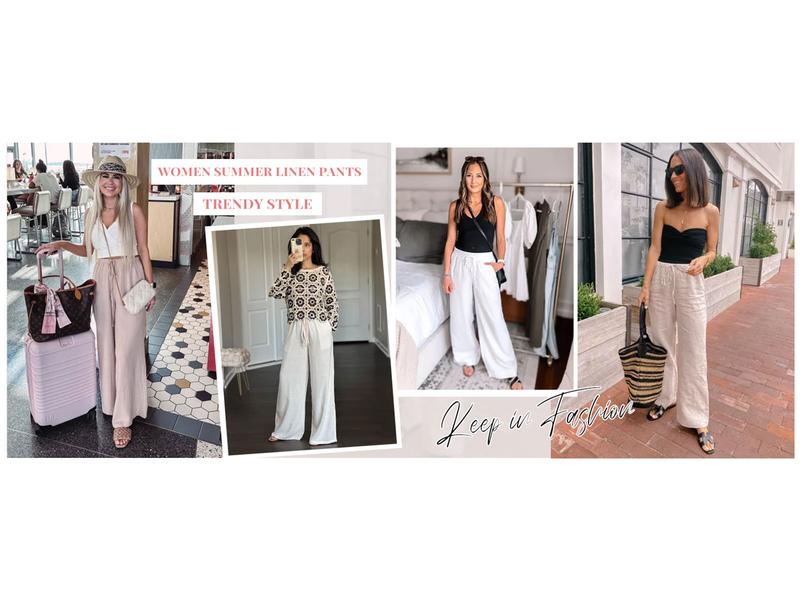 SCUSTY Women's Summer Cotton Linen Wide Leg Pants Drawstring High Waist Palazzo Flowy Beach Trousers with Pockets SCUSTY Women's Summer Cotton Linen Wide Leg Pants Drawstring High Waist Palazzo Flowy Beach Trousers with Pockets