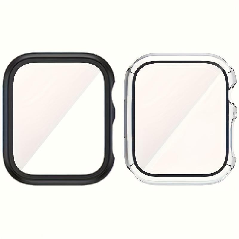 2 Pack Apple Watch PC Case with Screen Protector – Full Coverage Protective Cover (38–46mm)