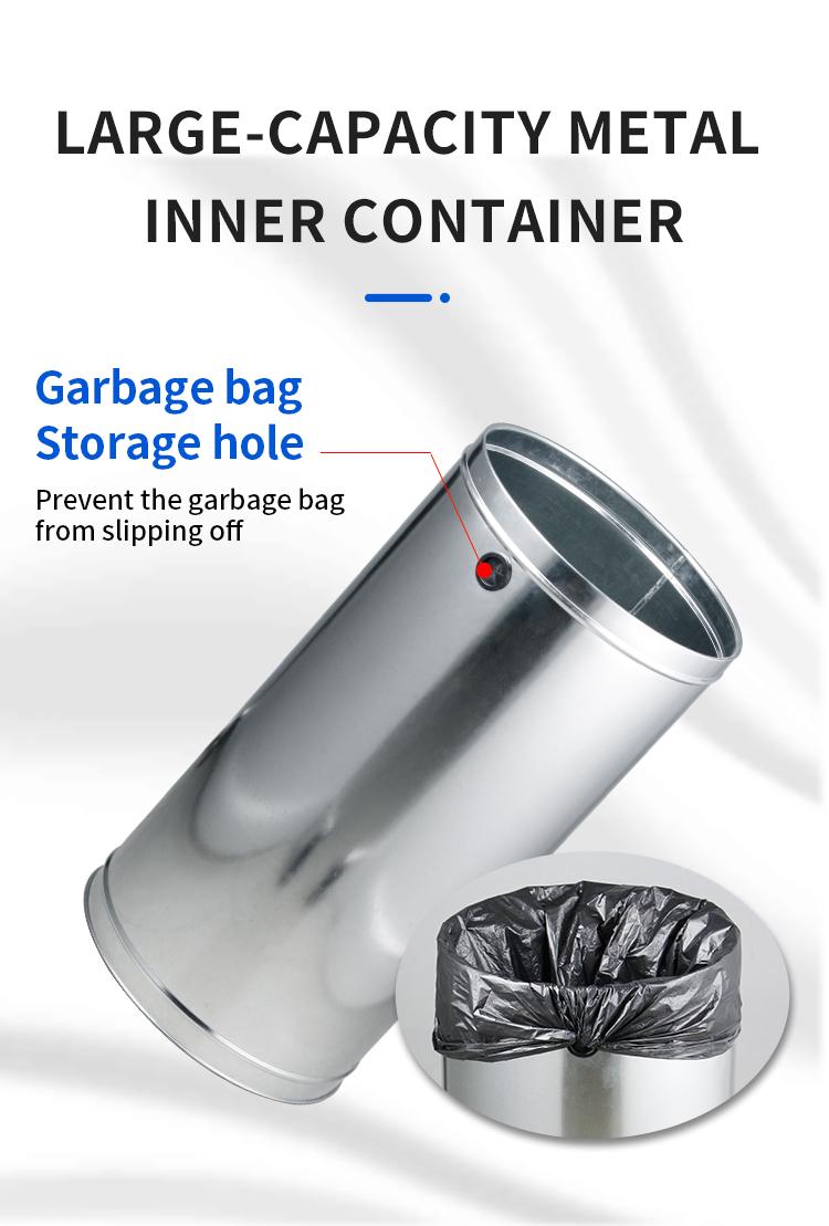 Bullet Shape Metal Trash Can Large Inner Bucket 25L 35L 48L 58L Multiple Colors Free Custom Pattern Printing for Hotels Catering Stores Shopping Malls Kitchens Commercial Household Use