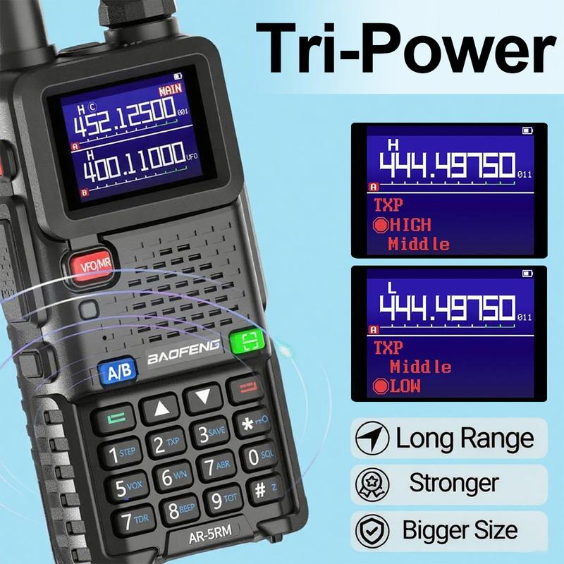 BAOFENG GMRS Radio 5RH 10W Ham Radio Long Range, Handheld Two Way Radio UV-5R Upgraded Walkie Talkies with 771 Upgraded Antenna, Perfer for Camping Hiking Hunting Fishing Cruise Road Trip, Audio