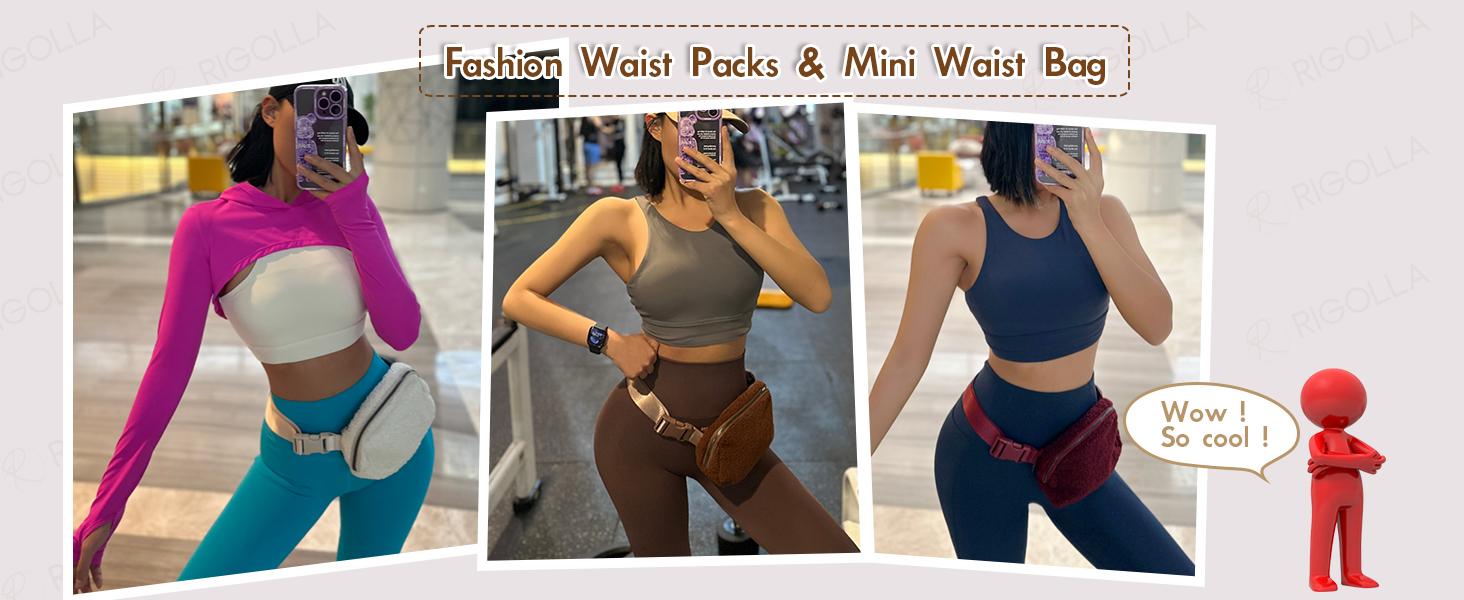 Fleece Belt Bag Sherpa Fanny Pack with Two-way Zipper, Everywhere Belt Bag for Women Men 1.5L, Fashion Waist Packs with Adjustable Belts Lightweight Hip Bum Crossbody Bags for Running/Outdoor/Dog Walking/Hiking