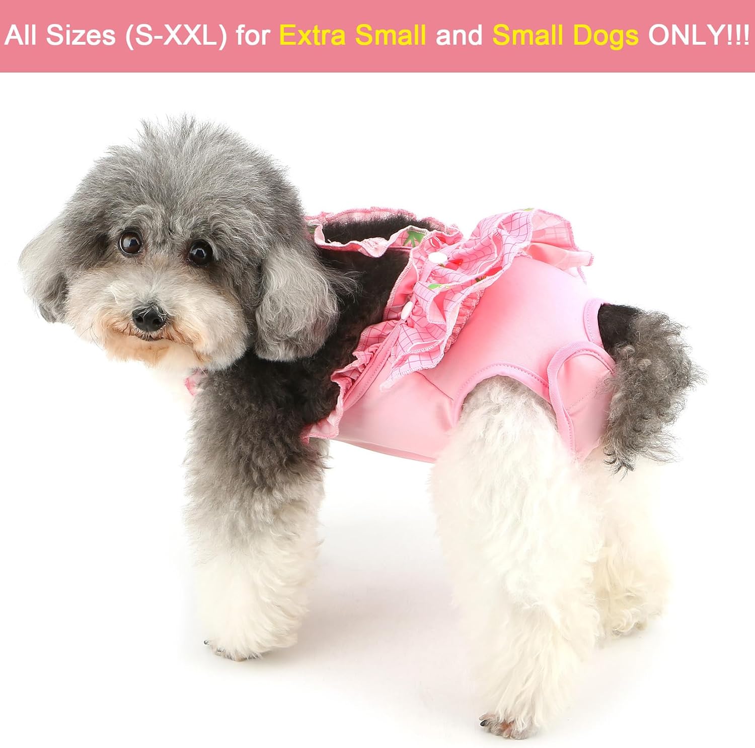 Small female dog diaper, adjustable straps, reusable puppy hygienic diaper underwear, suitable for dogs in heat such as Chihuahuas, Yorkies, etc.