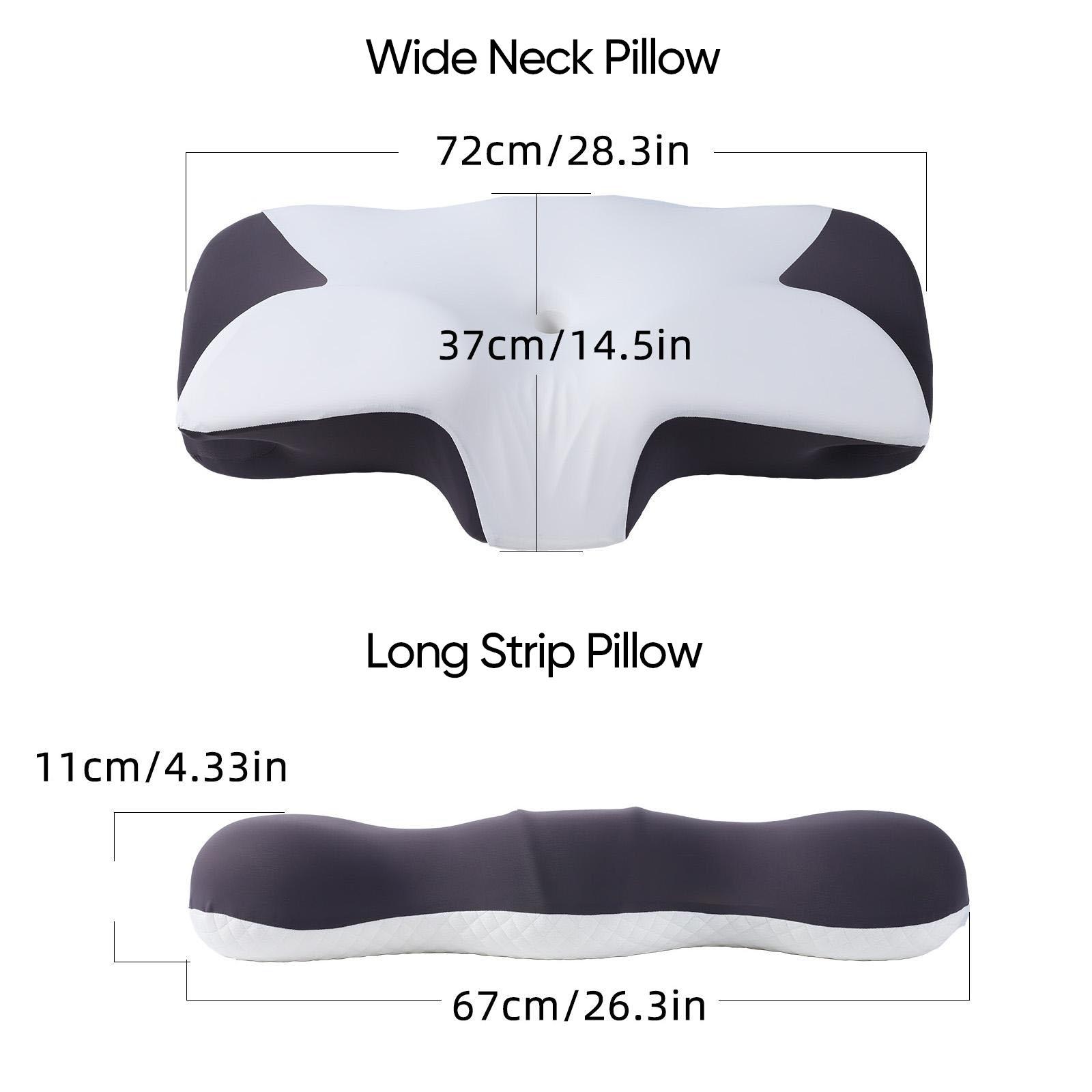 Widened double-wing neck pillow with a cool, breathable design and a removable pillowcase. Available in two different heights. Enlarged armrests accommodate both supine and prone sleepers.Ergonomic memory foam pillow. Valentine's and Christmas gifts.