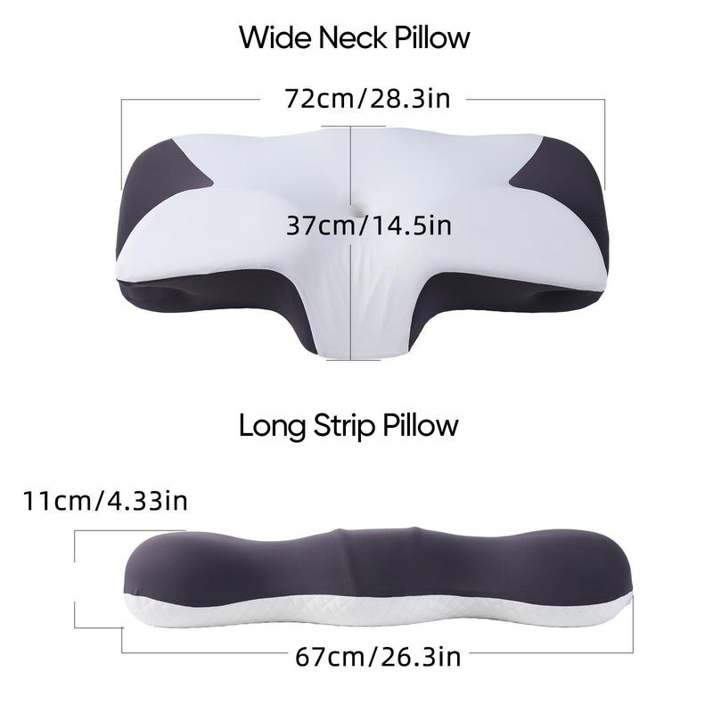 Widened double-wing neck pillow with a cool, breathable design and a removable pillowcase. Available in two different heights. Enlarged armrests accommodate both supine and prone sleepers.Ergonomic memory foam pillow. Valentine's and Christmas gifts.