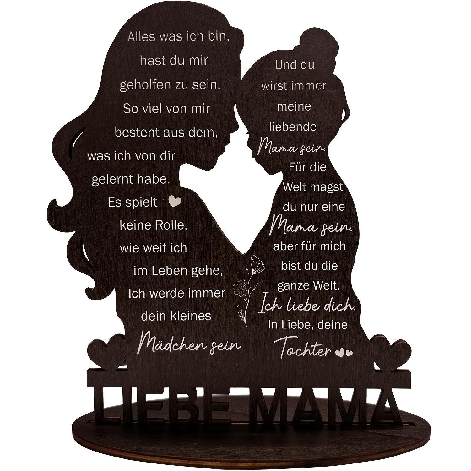 2D Plane Mother-Daughter Gift, Mom Birthday Gift, Love Mom Wooden Sign, Daughter's Gift for Mom, Christmas Calendar