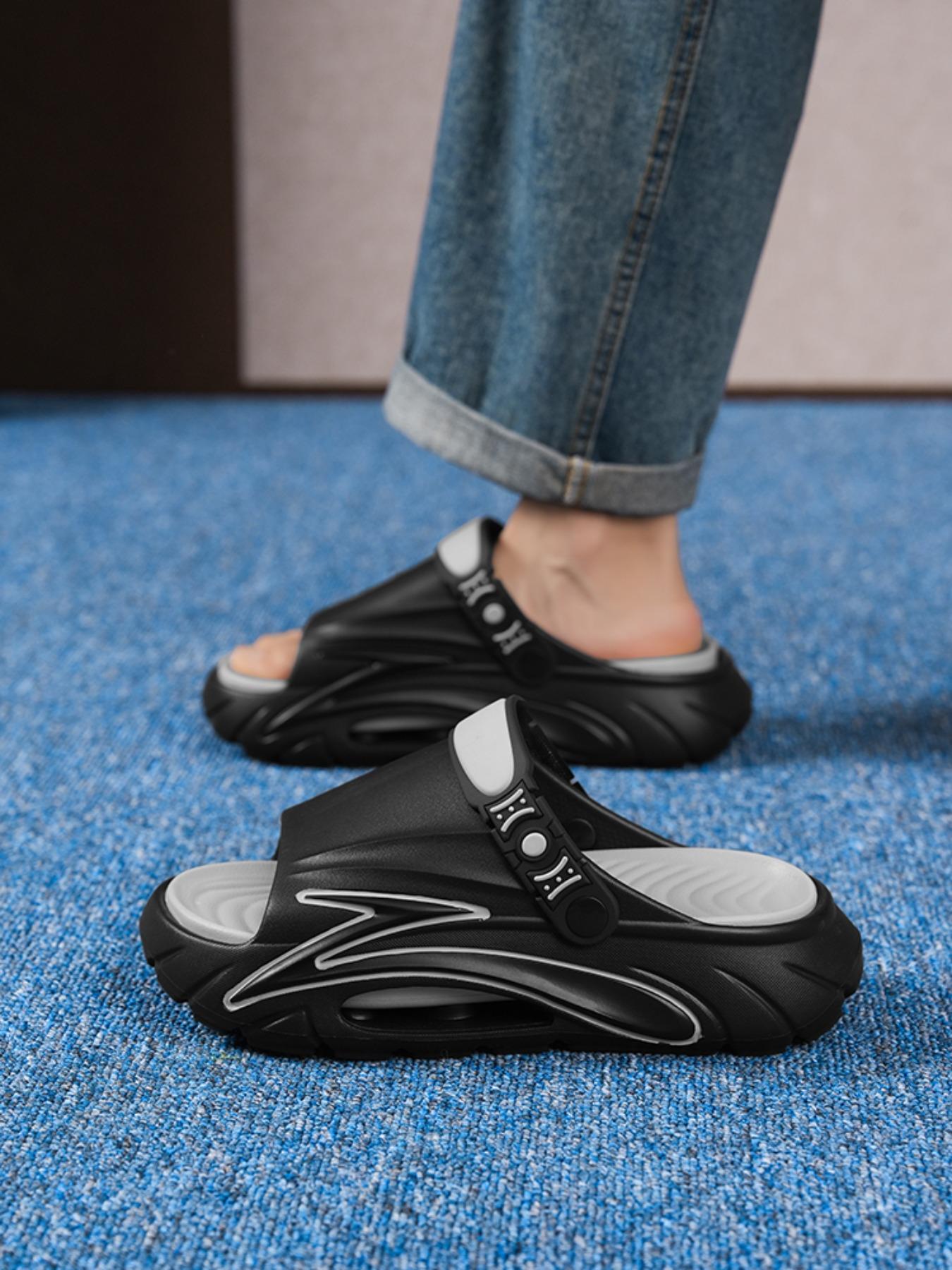 Men's Summer Clogs Outdoor Thick Sole Non-Slip Odor Resistant Durable Quick Drying Soft Beach Sandals for Couples, Lightweight Casual Slip on Water Shoes, Comfortable EVA Footbed for Beach Pool Shower Daily Wear