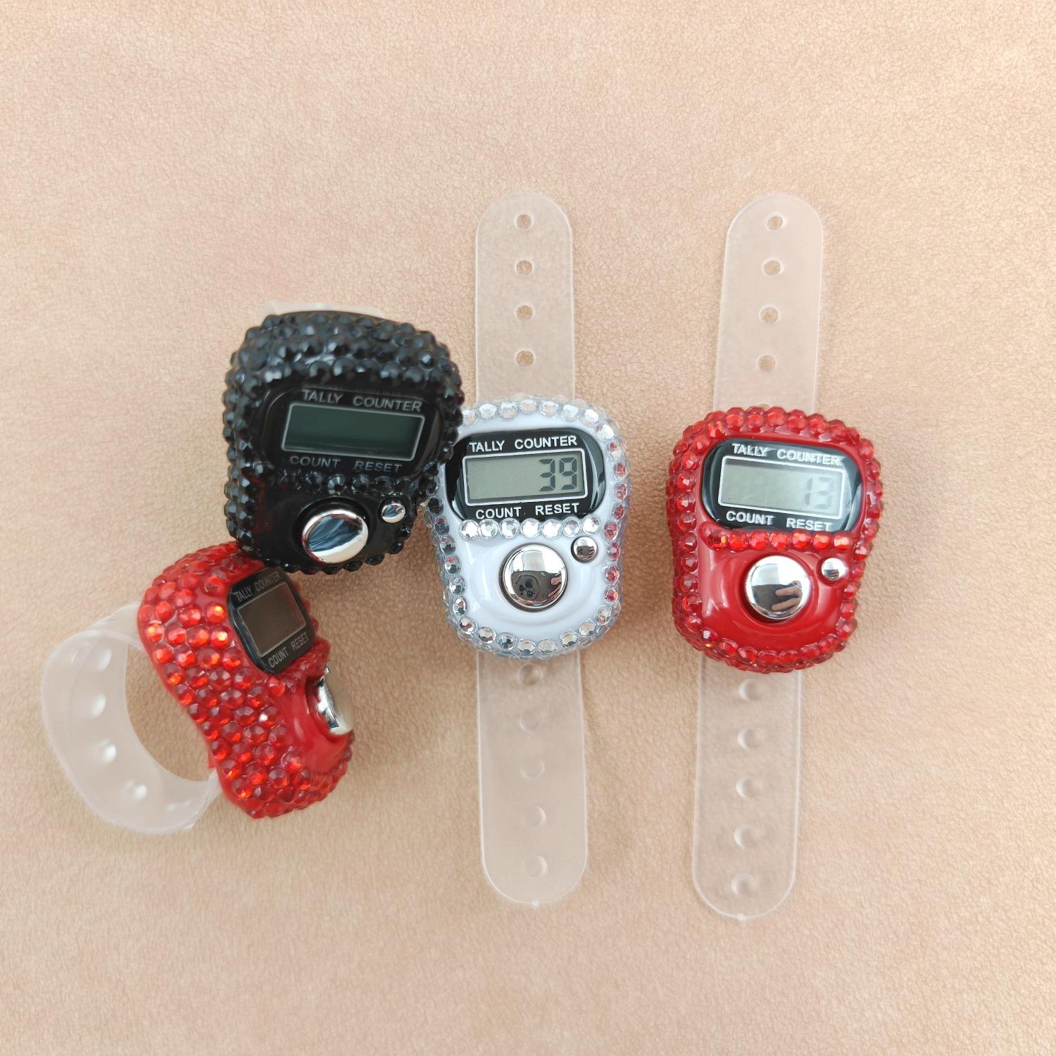 Multi-Pack Woman Counter Clicker Electronic Ring Counters Finger for Prayer, Record Traffic, Sports, Hindu Tracking Rug Tasbih Tasbeeh Click Beads Knitting Zikr Chanting Muslims Fidget, People Inventory Goods Counting, Lap Crochet, Score, Golf, Game
