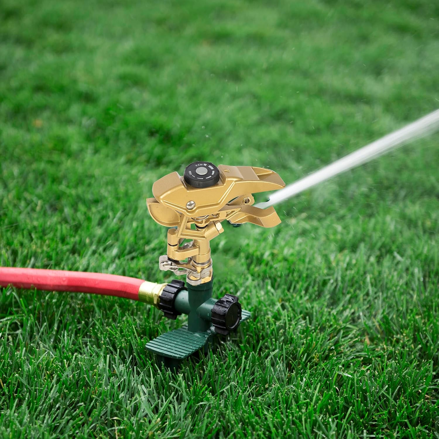 1/2 Inch Zinc  Sprinkler, Heavy Duty Lawn Sprinkler  with Nozzles, Adjustable 0-360  Impulse Watering Sprinklers for Large Coverage Garden Grass Yard Irrigation