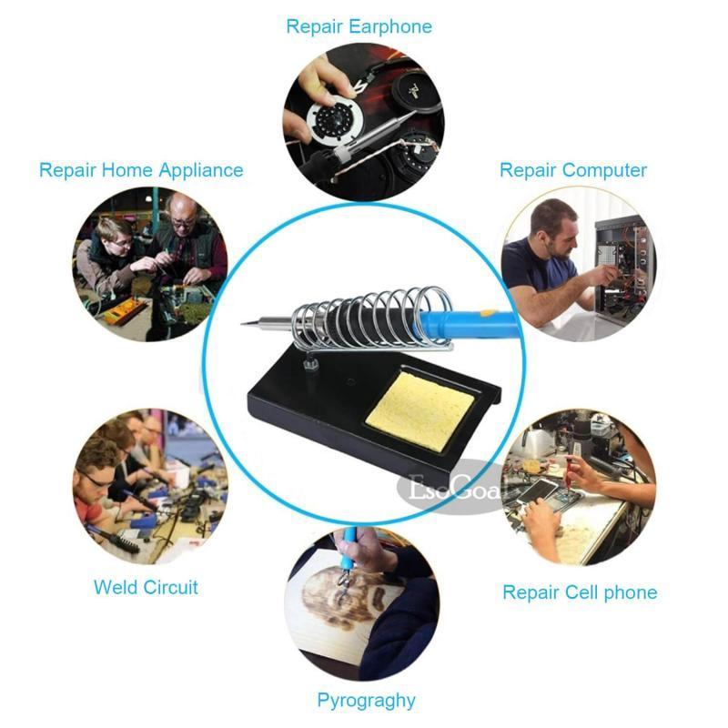 15Pcs/set 60W 220V Soldering Iron Set Electronic Iron Kit 200-450°C Adjustable Temperature Tool Kit Corded Solder Iron