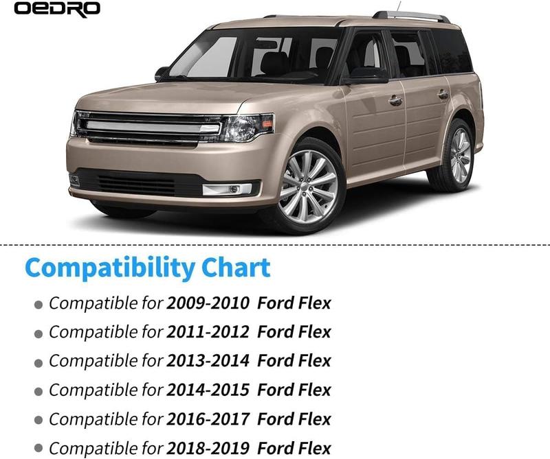 OEDRO Floor Mats Fit for 2009-2019 Ford Flex, Unique Black TPE All-Weather Guard Includes 1st and 2nd Row: Front, Rear, Full Set Automotive Liners Truck Accessories Car Accessories Women