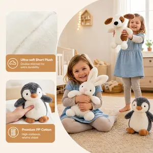 Cute Soft Animal Plush Toys, Perfect Companion for Kids, Multiple Styles Available, Room Decor, Sleeping Dolls, Rabbit, Pig, Penguin