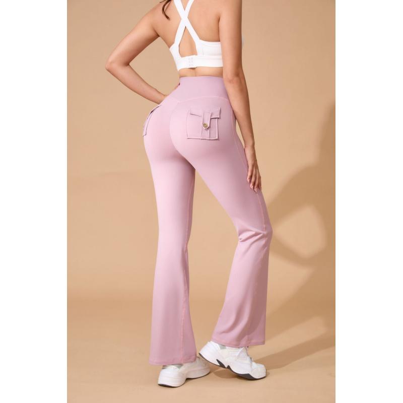 High Waist Yoga Pants with Phone Pocket| Butt Lifting Micro Flare Leggings No Chafing Workout Leggings