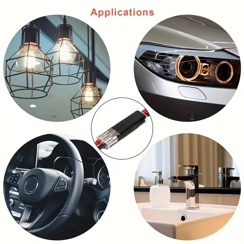 60pcs H-Type Socket Quick Cable Connector, 2-Pin Plug Car Wire Cable Terminal, Electrical Connector Strip Terminal Connection, Copper Contact, PVC Insulated, Uncharged Power Mode, Electrical Connection |Insulated Connectio，Low Voltage Wire Connectors