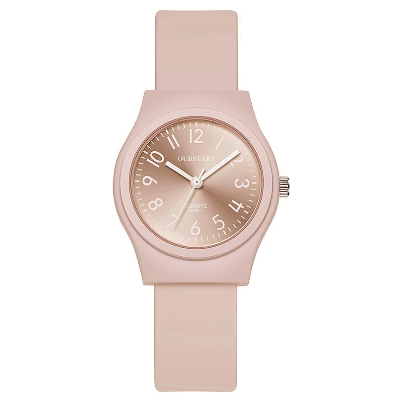 Pastel Digital Watches for Girls - High-End Silicone Quartz Fashion Women's Watches with Decorative Design for Students