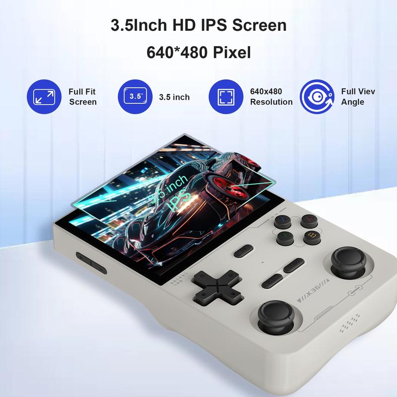 YLW GAMINJA K36 Portable Handheld Game Console, 3.5 Inch HD IPS Screen Handheld Retro Game Player, Rechargeable Gaming Device with 16000+ Games & 20+ Simulators