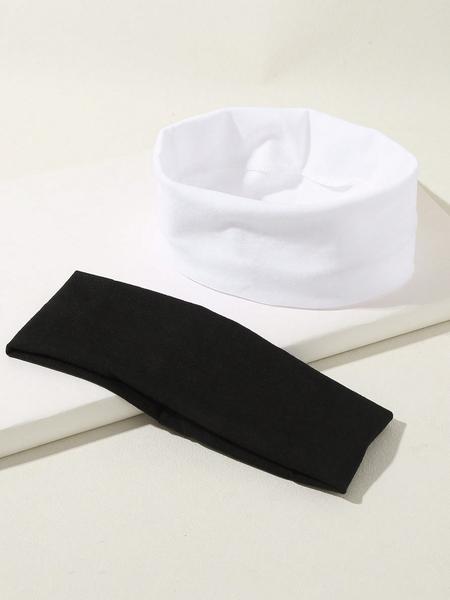 2pcs Solid Color Sports Style Headbands Suitable For Daily Life And Sports Casual Gym Hair Band Turban Headband Sweatband, Sweat Wicking Headband, School Stuff, College