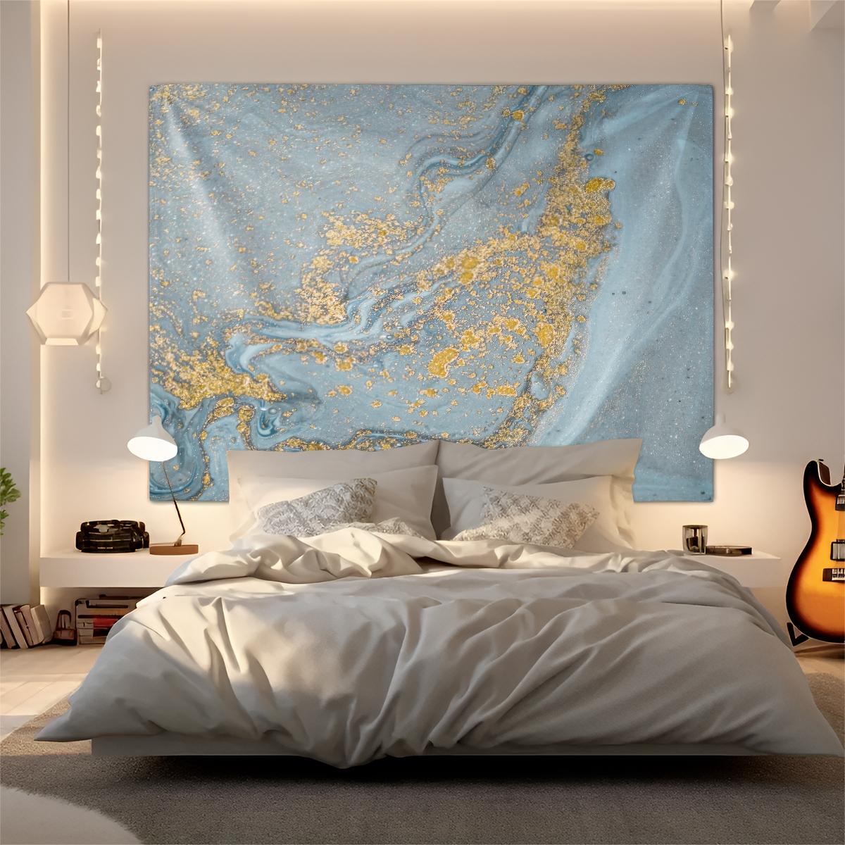 Fluid Ink Art Wall Tapestry, Niche Watercolor Texture Design, Natural Drape Strong Atmosphere, Perfect for Influencer Bedroom Backdrop Wall Decor