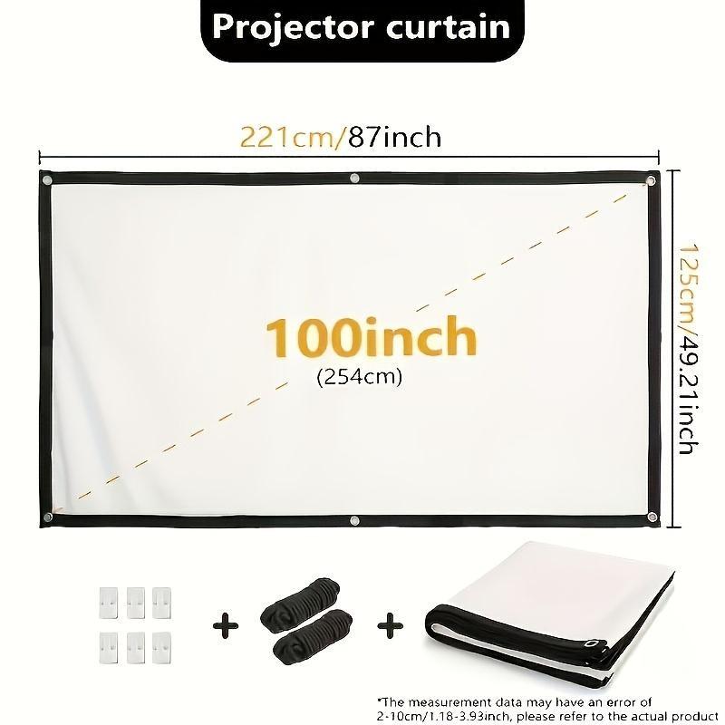 Large Screen Projector Support 1080P Resolution, Portable Pocket Design, Wall-Mounted Option for Home Theater & Presentation