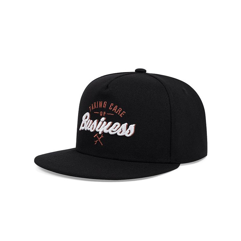 Spring and summer new casual couple student youth street dance letter embroidery business black sunshade flat-brimmed hat