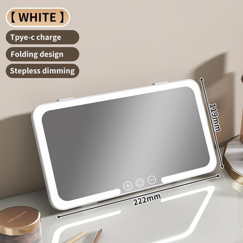 Car Sun Visor Makeup Mirror with 3 LED Lights, Rechargeable Touch-Control Dimmable, Travel Vanity Mirror, Great Gift for Friends
