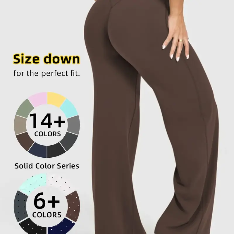 【Black Friday】Women's High Waisted Elastic Loose Straight Leg Pants, Butt Lifting Outdoor Casual Pants, Suitable for Yoga and Pilates, Comfortable for Daily Wear