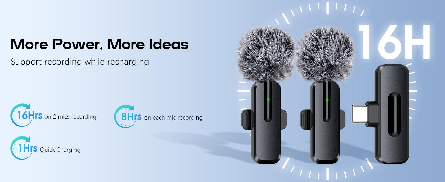 Mini Wireless Microphone for iPhone, Clip-on Lavalier Mic with Charging Case, Noise Reduction Mic for TikTok Video Recording
