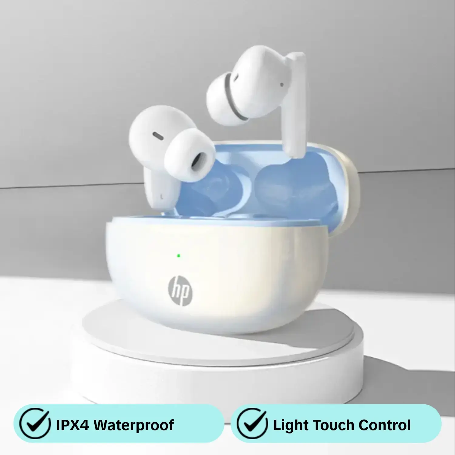HP H10i Wireless Earphone, Lightweight Wireless Earbuds, True Wireless Earbuds, Noise Cancelling Earbuds, Tws Noise Cancelation, ANC Noise Cancellation, Light Touch Control Earbuds, IPX4 Waterproof Earbuds for Phone, PC, Walkman, Wireless Travel Earbuds