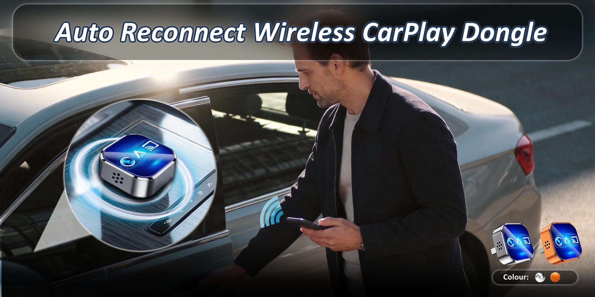 Wireless CarPlay Adapter for iPhone & Android, 2.4G+5G Dual Band BT5.0 CarPlay Dongle, Plug & Play Auto Reconnect, USB/Type-C Dual Port, Mirror Link for Wired CarPlay Carsy Cars for iPhone and Android