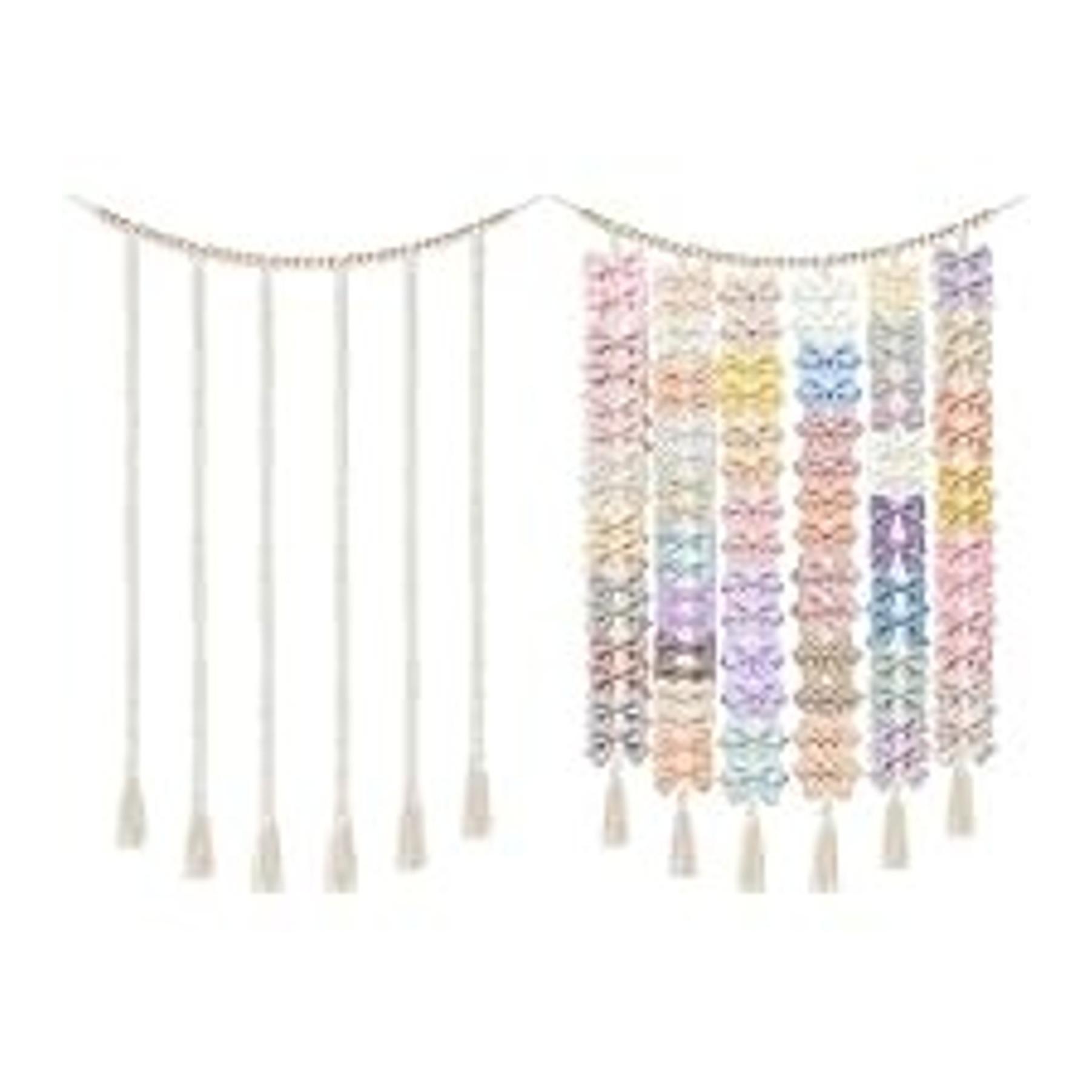 Over The Door Hanging Basket 4-Tier Woven Boho Wall Mounted Storage Organizer with Hooks for Bedroom Nursery Bathroom Apartments Dorm Pantry Decor, Jute