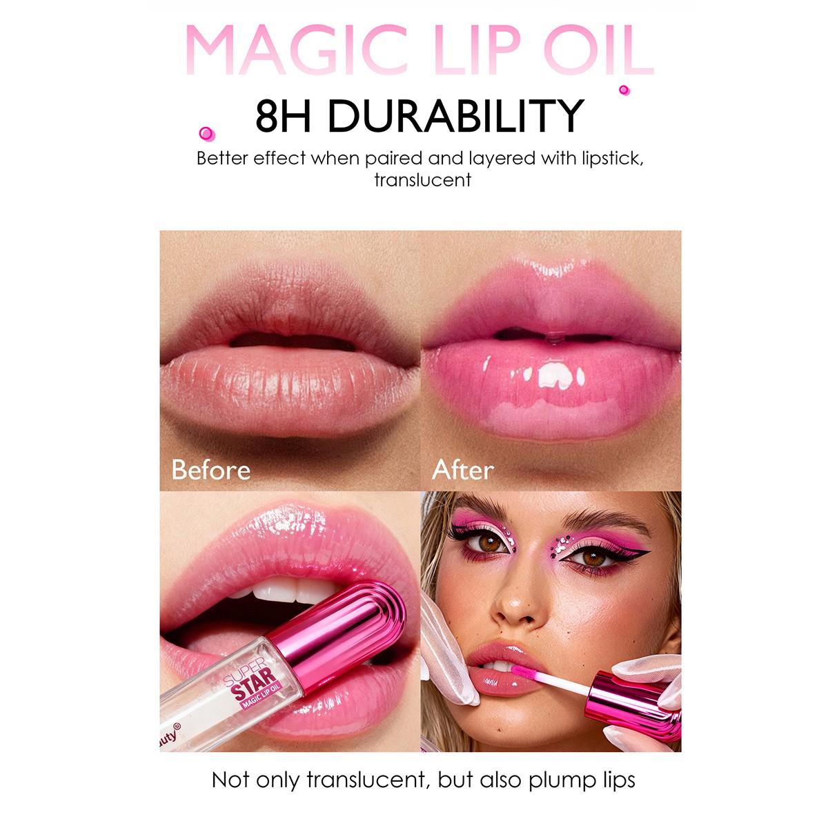 1pc Color-Changing Lip Gloss, Long-Lasting Waterproof Lip Oil, Moisturizing Lipstick, Perfect for All Light Skin Tones, Valentine's Day Gift