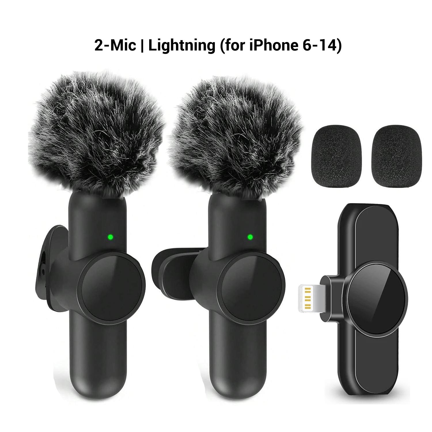 Portable Wireless Lavalier Microphone, 1 Set Professional Wireless Collar Clip Mic for iPhone & Android Phone, Plug-play Lapel Mic for Video Recording, Teaching, Interviews, Podcast, Tiktok & Vlog, Gift, Live Streaming Equipment