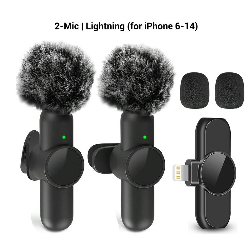 Portable Wireless Lavalier Microphone, 1 Set Professional Wireless Collar Clip Mic for iPhone & Android Phone, Plug-play Lapel Mic for Video Recording, Teaching, Interviews, Podcast, Tiktok & Vlog, Gift, Live Streaming Equipment