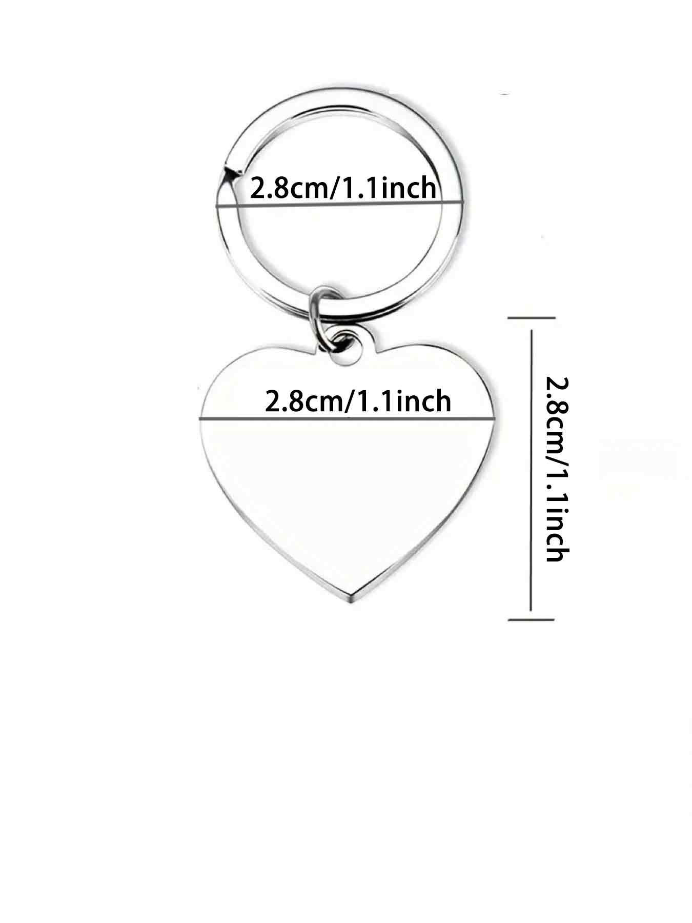 Simple Stainless Steel Keychain, Heart Letter Pendant, Silver Color Key Ring, Ideal Gift for Bags, Backpacks, Unisex Accessory