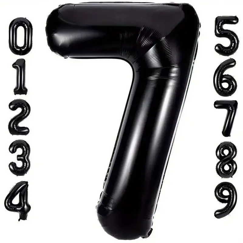 32-Inch Number Aluminum Foil Balloon, Customizable 0-9 Numbers, Perfect for Birthday Parties, Halloween, Christmas, Graduation, Mother's Day, Number Balloons, Party Balloons Decorations