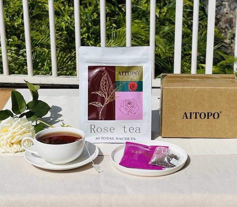 AITOPO Chinese Pu'er Rose Tea 60g （2g*30bags ）Healthy Wellness Tea for Valentine's Day Buy one, get one free