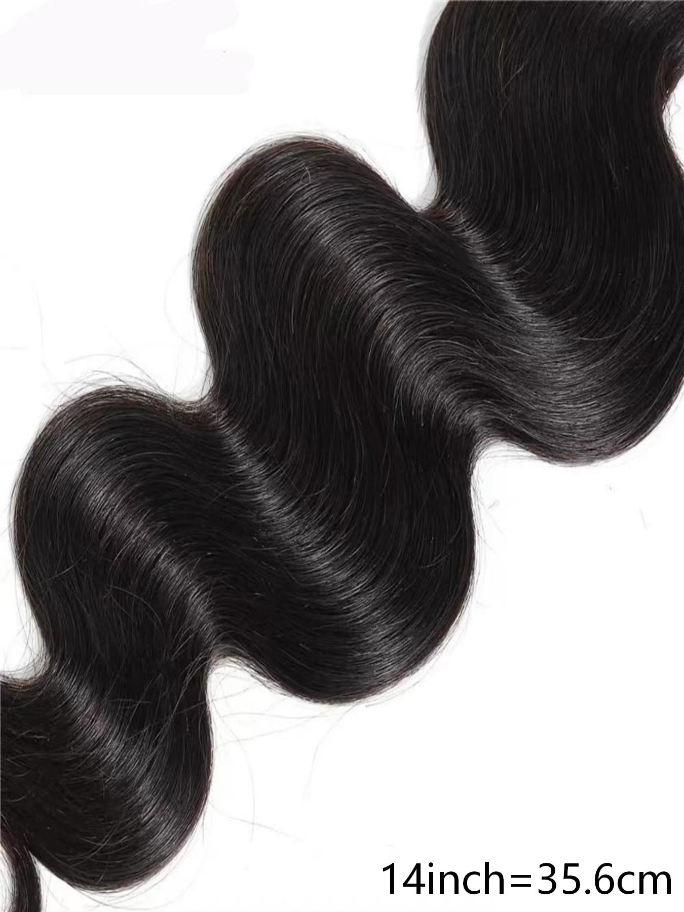 1PC 4A-NBW Natural Black Body Wave Human Hair Bundle, Brazilian Hair Weave