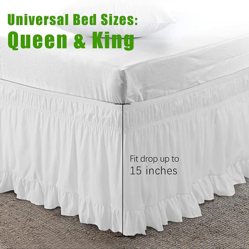 Solid Color Bed Skirt, 1 Count Modern Simple Bed Skirt, Christmas Decor Dustproof Bedding for Home Bedroom Hotel Dormitory, Bedroom Accessories, Christmas Gifts, Christmas Decorations