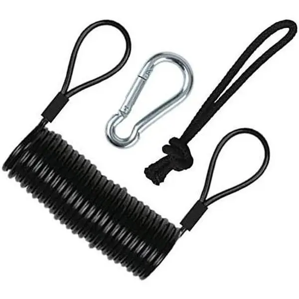 Safety Leash with Heavy Duty Wrist/Ankle Cuff, Carabiner & Paracord Loop.  , Snow, Surf , SUP, Ski Scooters, Snowskates, Sleds,   Lanyard