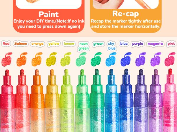 JoyCat 10 Color Changing Highlighter Pens, Dual Tip Magic Markers, Assorted Fluorescent Colors for Art Journaling, Note Taking, School Office Supplies