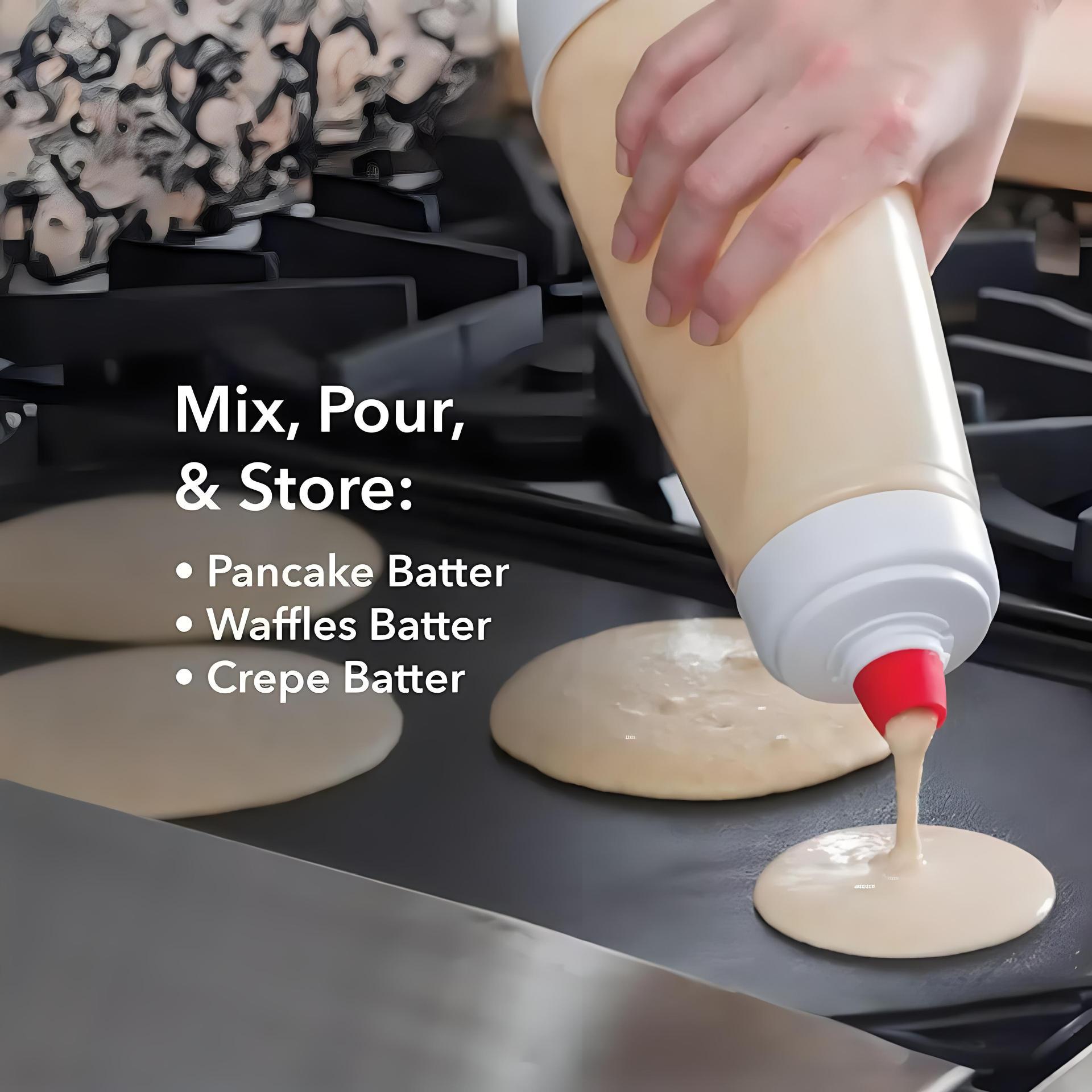Hand-cranked waffle batter mixing bottle dispenser, cream mixing and dispensing pot with scale