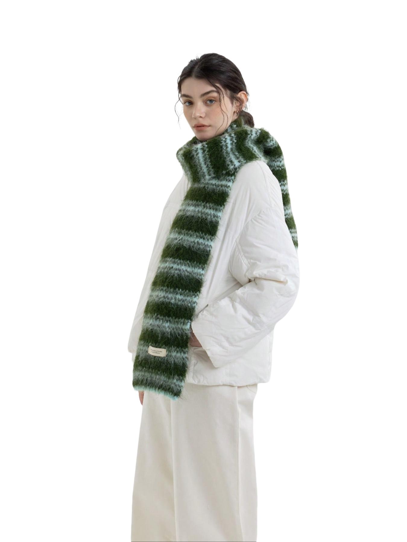 Women's Striped Patchwork Colorblock, Elegant Fall Winter Accessory Knitted Scarf, Perfect for Outdoor Travel Daily Commute