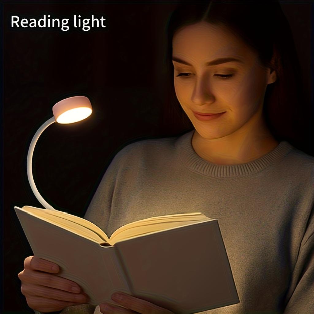 Adjustable reading light, 3 color modes - suitable for night reading, USB rechargeable, LED light is soft, protects the eyes, suitable for home/office, portable reading light, adjustable brightness